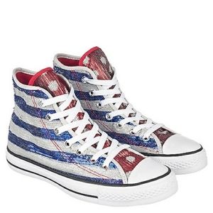NWT Limited Edition Sequin hitop converse sneakers